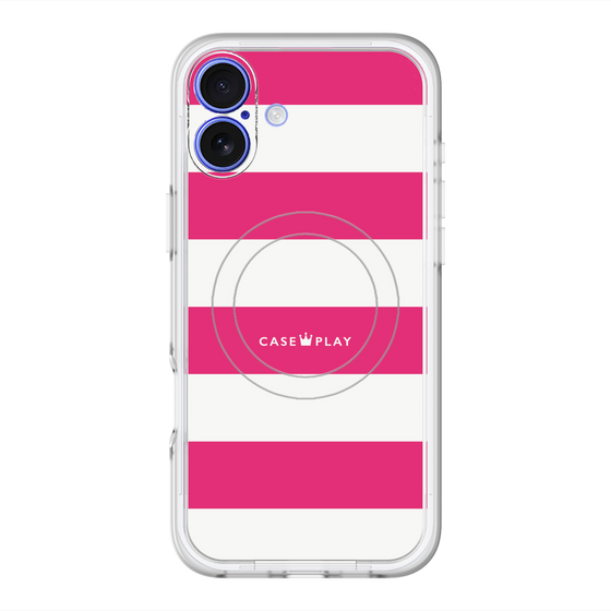 スリムプロテクションプレミアムケース with MagSafe［ Big Border - Pink ］