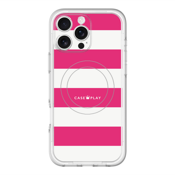 スリムプロテクションプレミアムケース with MagSafe［ Big Border - Pink ］