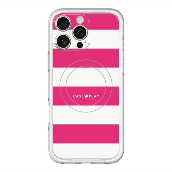 スリムプロテクションプレミアムケース with MagSafe［ Big Border - Pink ］