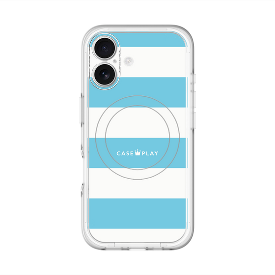 スリムプロテクションプレミアムケース with MagSafe［ Big Border - Blue ］