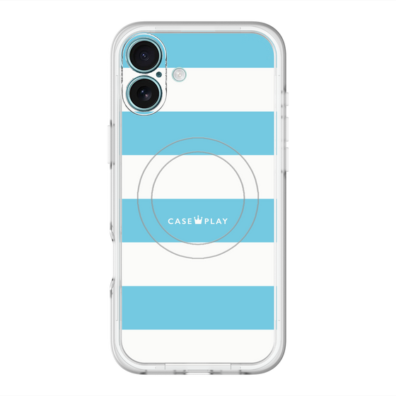 スリムプロテクションプレミアムケース with MagSafe［ Big Border - Blue ］