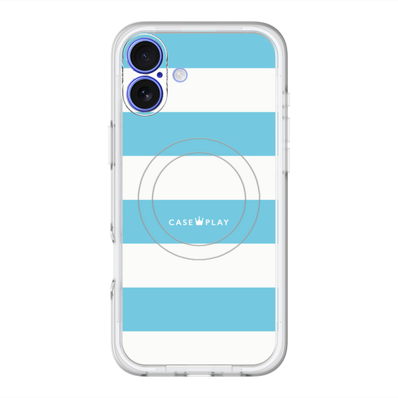 スリムプロテクションプレミアムケース with MagSafe［ Big Border - Blue ］