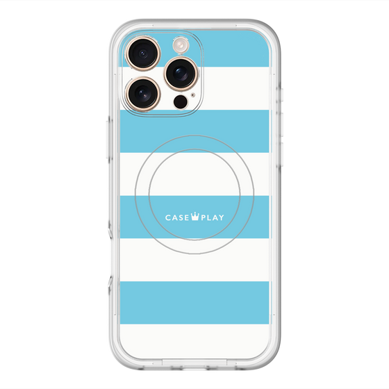 スリムプロテクションプレミアムケース with MagSafe［ Big Border - Blue ］