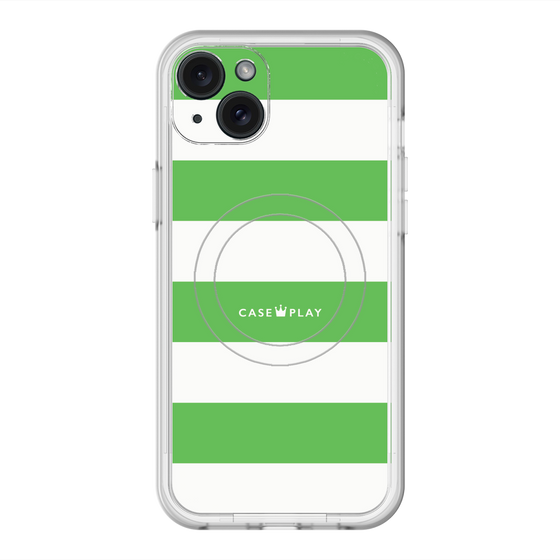 スリムプロテクションプレミアムケース with MagSafe［ Big Border - Green ］