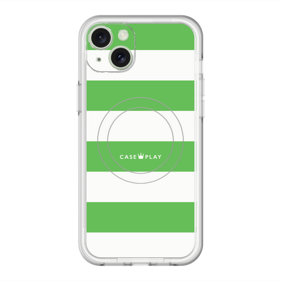 スリムプロテクションプレミアムケース with MagSafe［ Big Border - Green ］