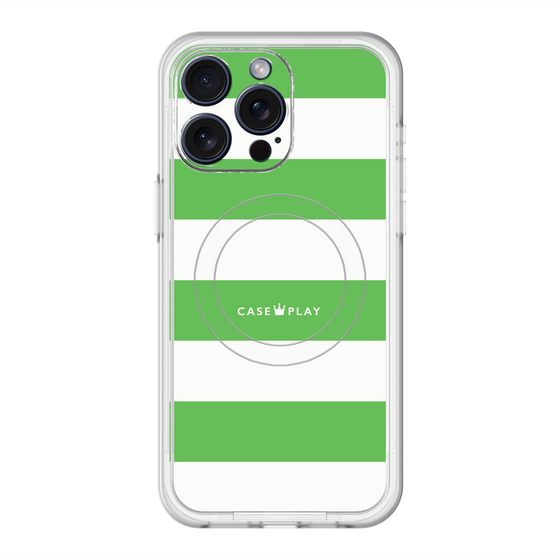 スリムプロテクションプレミアムケース with MagSafe［ Big Border - Green ］