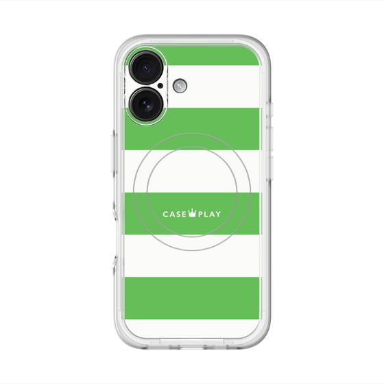 スリムプロテクションプレミアムケース with MagSafe［ Big Border - Green ］
