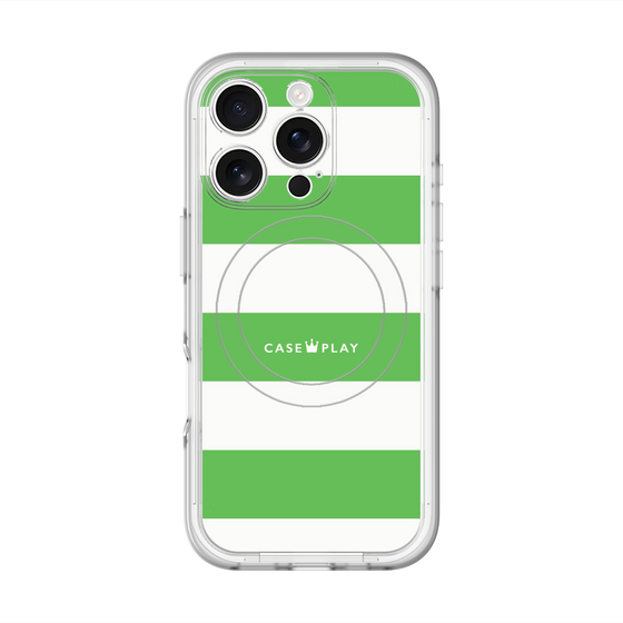スリムプロテクションプレミアムケース with MagSafe［ Big Border - Green ］