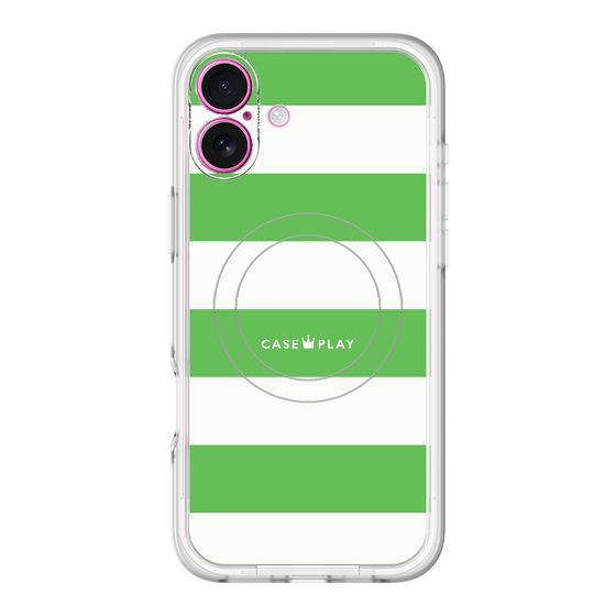 スリムプロテクションプレミアムケース with MagSafe［ Big Border - Green ］