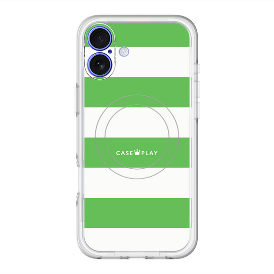 スリムプロテクションプレミアムケース with MagSafe［ Big Border - Green ］