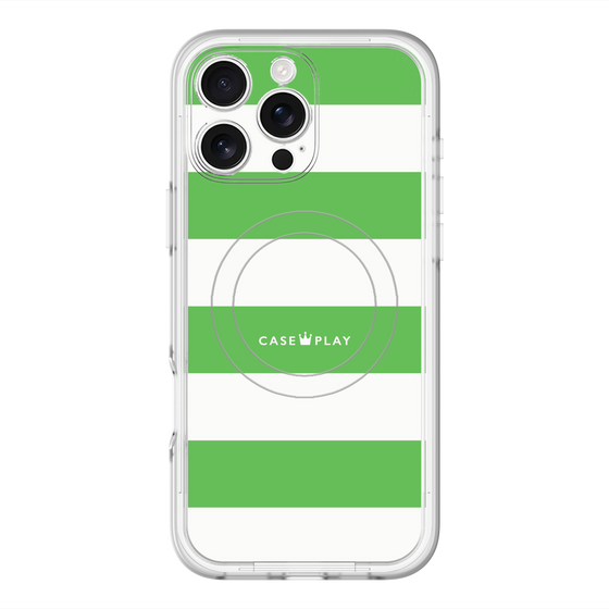 スリムプロテクションプレミアムケース with MagSafe［ Big Border - Green ］
