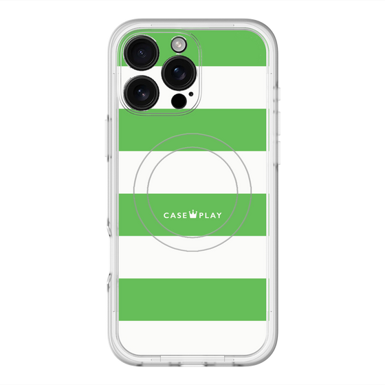 スリムプロテクションプレミアムケース with MagSafe［ Big Border - Green ］