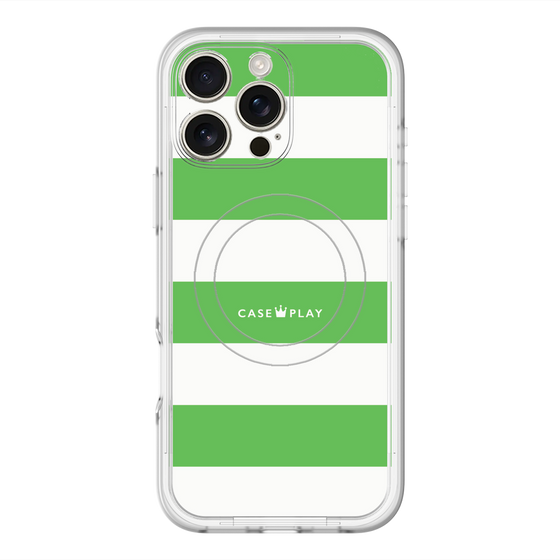 スリムプロテクションプレミアムケース with MagSafe［ Big Border - Green ］