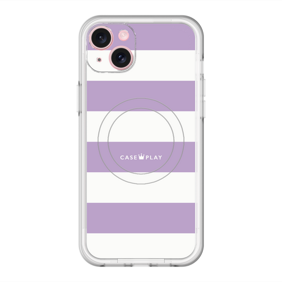 スリムプロテクションプレミアムケース with MagSafe［ Big Border - Purple ］