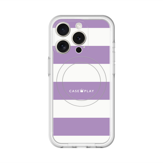 スリムプロテクションプレミアムケース with MagSafe［ Big Border - Purple ］