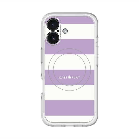 スリムプロテクションプレミアムケース with MagSafe［ Big Border - Purple ］