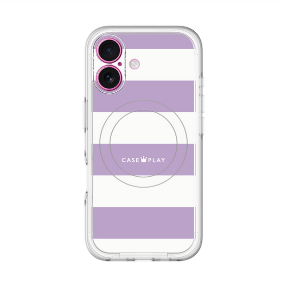 スリムプロテクションプレミアムケース with MagSafe［ Big Border - Purple ］