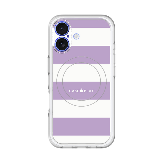 スリムプロテクションプレミアムケース with MagSafe［ Big Border - Purple ］