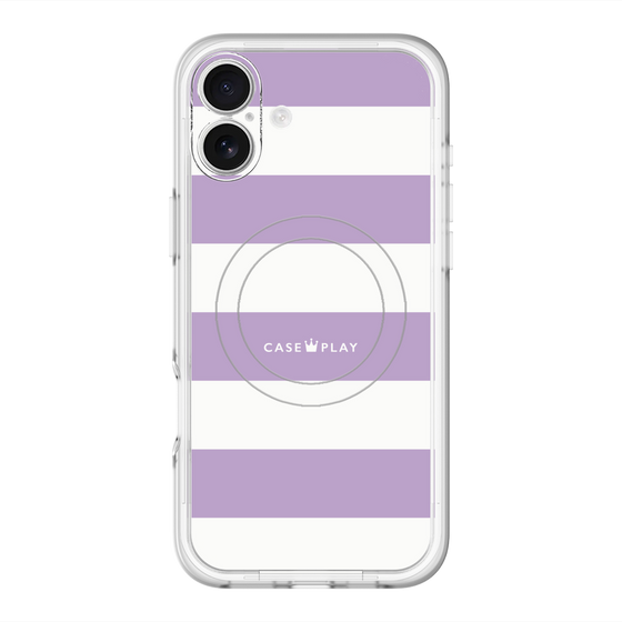 スリムプロテクションプレミアムケース with MagSafe［ Big Border - Purple ］