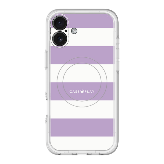 スリムプロテクションプレミアムケース with MagSafe［ Big Border - Purple ］