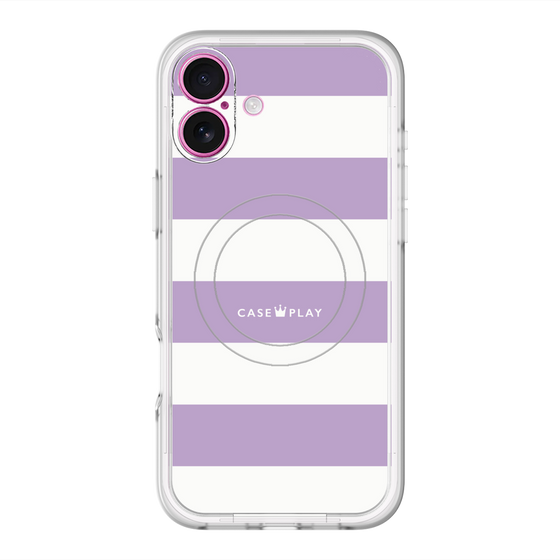 スリムプロテクションプレミアムケース with MagSafe［ Big Border - Purple ］