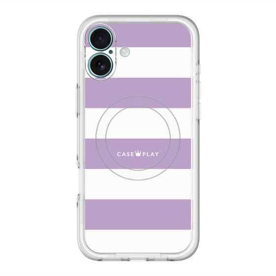 スリムプロテクションプレミアムケース with MagSafe［ Big Border - Purple ］