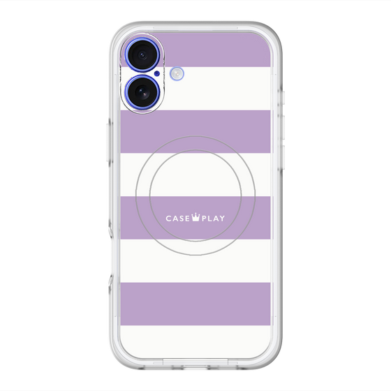 スリムプロテクションプレミアムケース with MagSafe［ Big Border - Purple ］