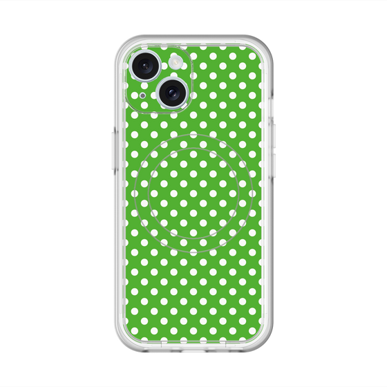 スリムプロテクションプレミアムケース with MagSafe［ Small Dot - Green ］