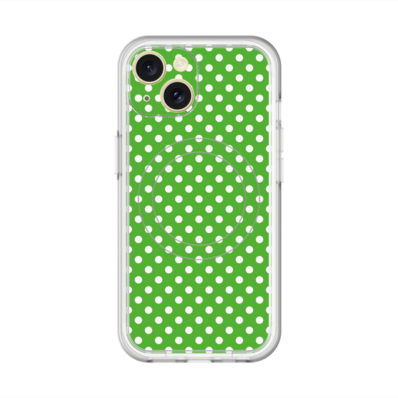 スリムプロテクションプレミアムケース with MagSafe［ Small Dot - Green ］