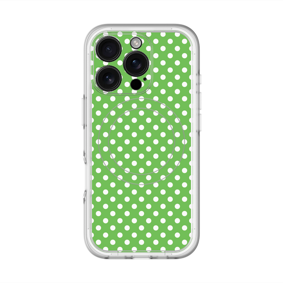 スリムプロテクションプレミアムケース with MagSafe［ Small Dot - Green ］