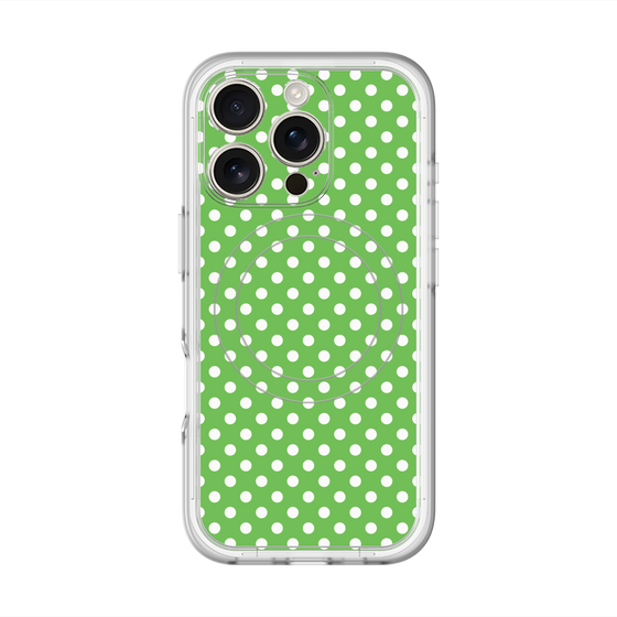 スリムプロテクションプレミアムケース with MagSafe［ Small Dot - Green ］