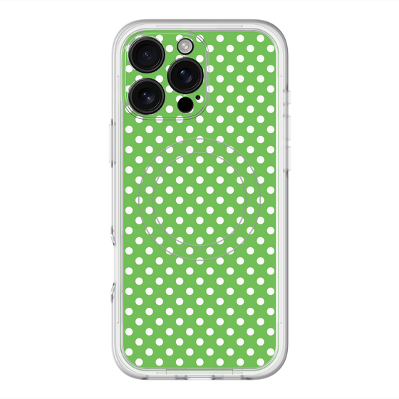 スリムプロテクションプレミアムケース with MagSafe［ Small Dot - Green ］