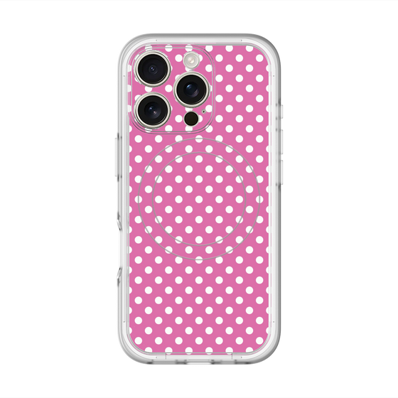 スリムプロテクションプレミアムケース with MagSafe［ Small Dot - Pink ］