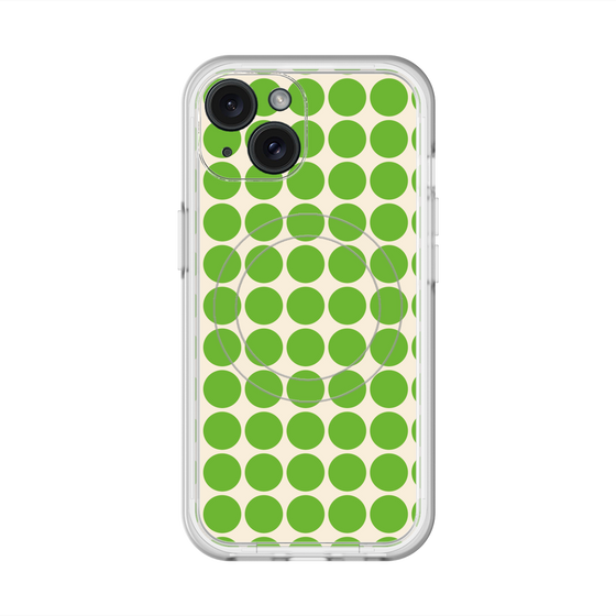 スリムプロテクションプレミアムケース with MagSafe［ Big Dot - Green ］