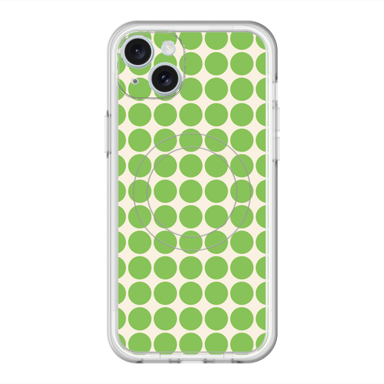 スリムプロテクションプレミアムケース with MagSafe［ Big Dot - Green ］