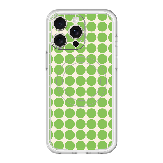 スリムプロテクションプレミアムケース with MagSafe［ Big Dot - Green ］