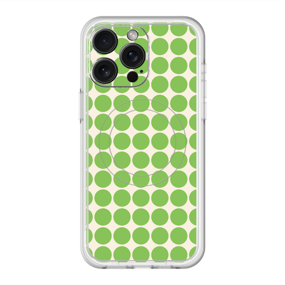 スリムプロテクションプレミアムケース with MagSafe［ Big Dot - Green ］