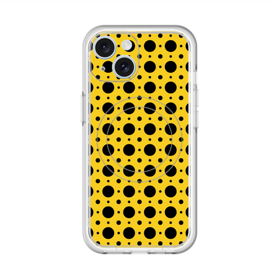 スリムプロテクションプレミアムケース with MagSafe［ Shower Dot - Yellow ］