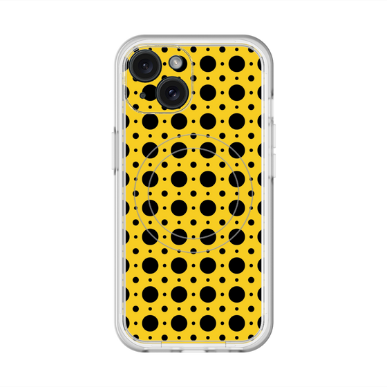 スリムプロテクションプレミアムケース with MagSafe［ Shower Dot - Yellow ］