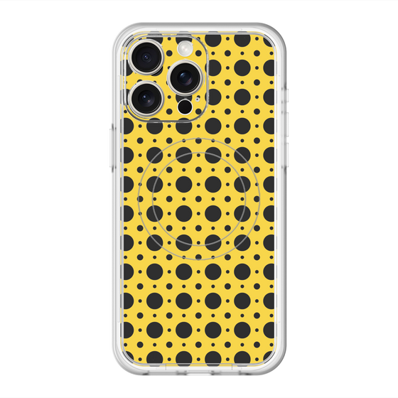 スリムプロテクションプレミアムケース with MagSafe［ Shower Dot - Yellow ］