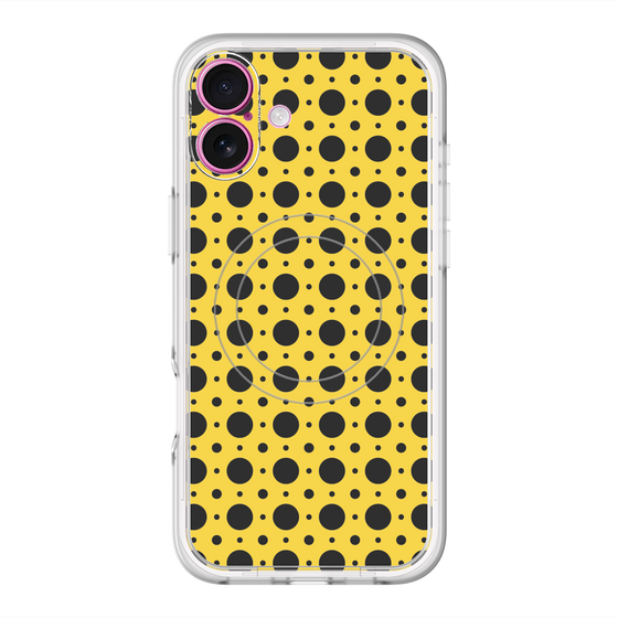 スリムプロテクションプレミアムケース with MagSafe［ Shower Dot - Yellow ］