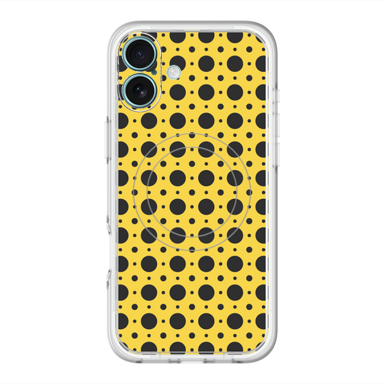 スリムプロテクションプレミアムケース with MagSafe［ Shower Dot - Yellow ］