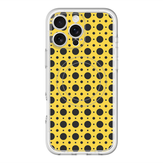 スリムプロテクションプレミアムケース with MagSafe［ Shower Dot - Yellow ］