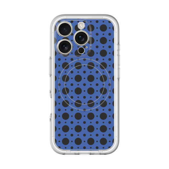 スリムプロテクションプレミアムケース with MagSafe［ Shower Dot - Blue ］