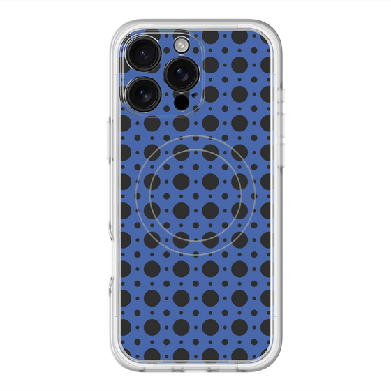 スリムプロテクションプレミアムケース with MagSafe［ Shower Dot - Blue ］