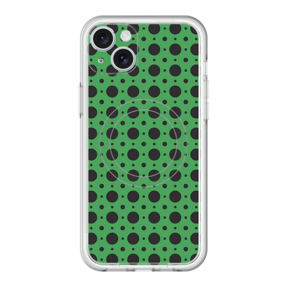 スリムプロテクションプレミアムケース with MagSafe［ Shower Dot - Green ］