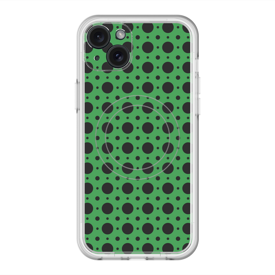 スリムプロテクションプレミアムケース with MagSafe［ Shower Dot - Green ］