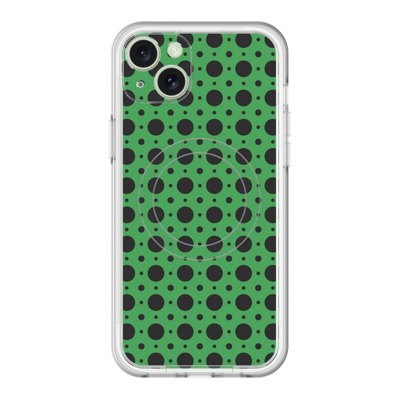 スリムプロテクションプレミアムケース with MagSafe［ Shower Dot - Green ］
