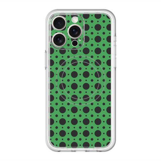 スリムプロテクションプレミアムケース with MagSafe［ Shower Dot - Green ］