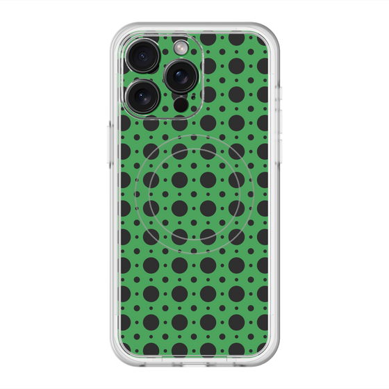 スリムプロテクションプレミアムケース with MagSafe［ Shower Dot - Green ］